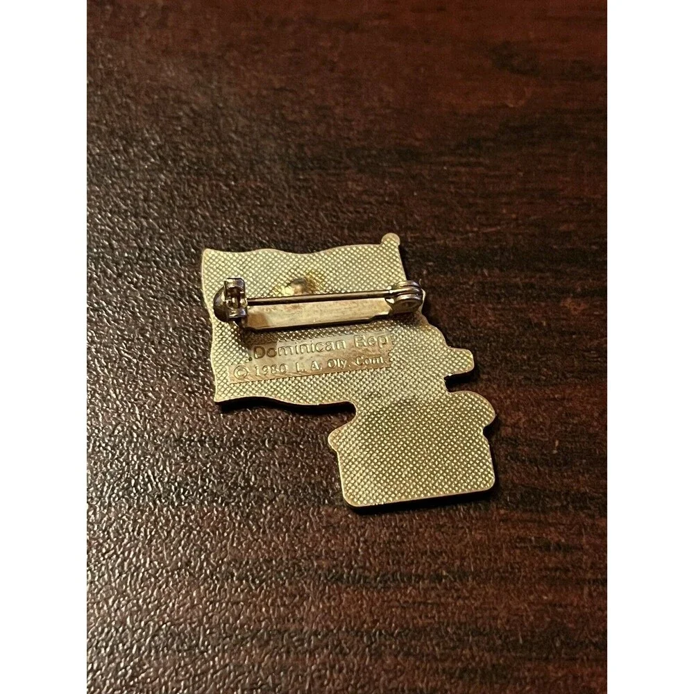 Vintage LA Olympics Coca Cola Sam Eagle‎ Dominican Republic Flag Lapel Pin